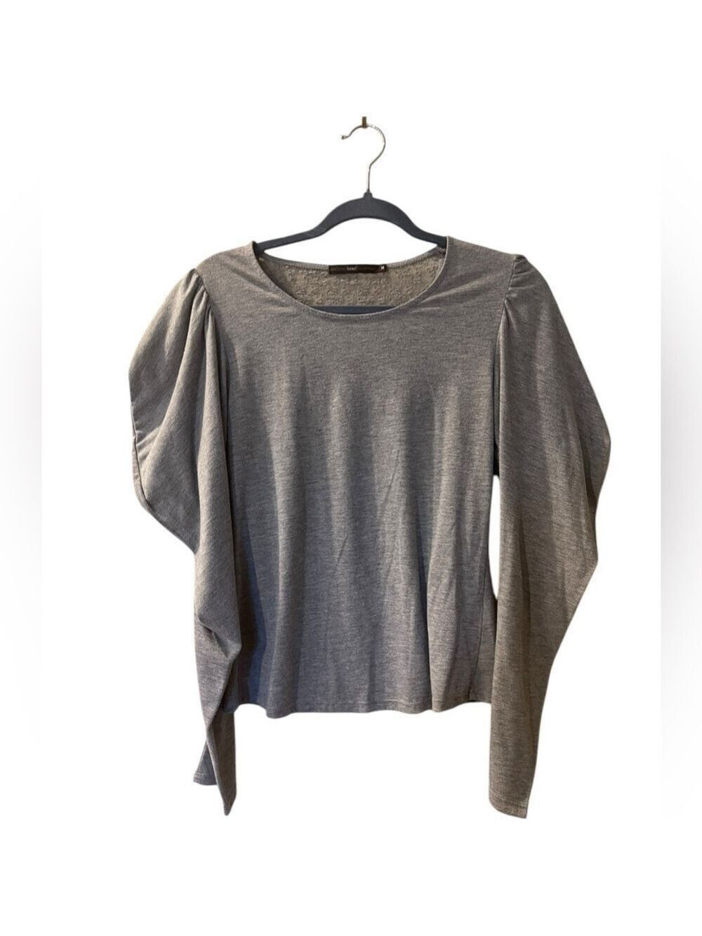Anthropology Hazel Women’s Top Gray Shirt w/Semi-Sheer Lace Back Size: Medium